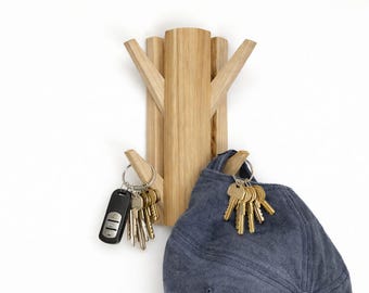 Key Hooks for Entryway | Entryway Organizer with Key Hooks | Wood Key Rack