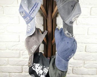 Hat rack for baseball caps, Flip down wall hook rack, Hat organizer