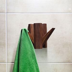 Wall hanger, bathroom hooks, coat rack, wall mount, wall hooks, coat stand, wood wall decor