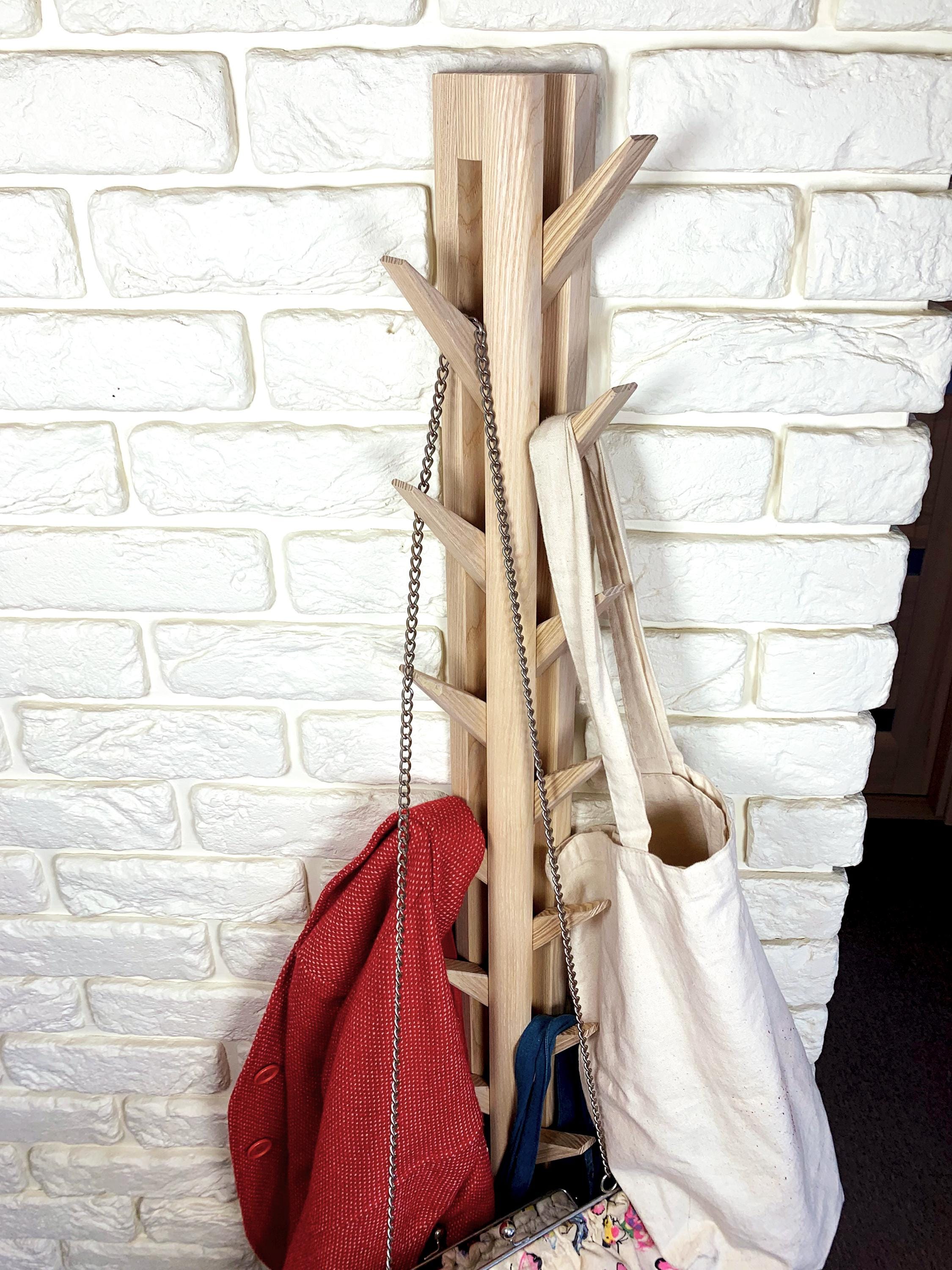 Wooden Bag Hanger, Bag Stand, Flip Down Wall Hook - Etsy