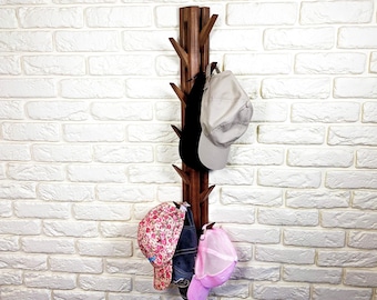 Baseball Cap Hook, Wooden Bag Hanger, Bag Stand, Flip Down Wall Hook