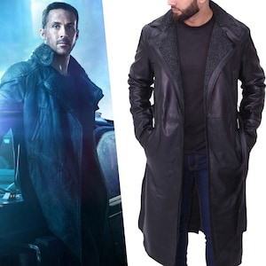 Blade Runner 2049 Ryan Cosplay Ryan Gosling Abrigo largo de cuero negro imagen 1