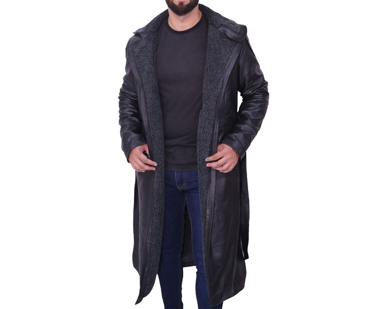 Blade Runner 2049 Ryan Cosplay Ryan Gosling Abrigo largo de cuero negro imagen 6