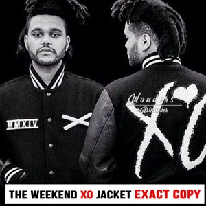 The Weeknd XO Varsity Jacket The Weeknd Award Tour XO Black Letterman Jacket zdjęcie 1