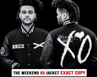 The Weeknd XO Varsity Jacket | The Weeknd Award Tour XO Black Letterman Jacket