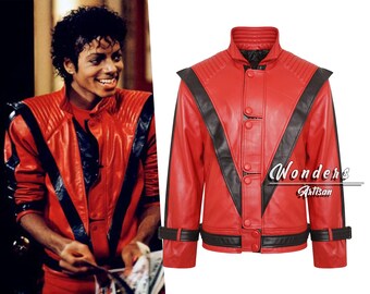 Michael Jackson Thriller Jacket MJ Cosplay Chaqueta de cuero roja