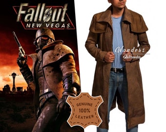 Fallout New Vegas A7 Duster NCR Veteran Ranger Costume  Suede Leather Coat New California Republic Coat - Screen Authentic Costume