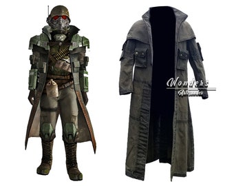 Giacca Elite Riot Gear NCR Ranger Duster Fallout: New Vegas Costume Cappotto in tela - Costume autentico sullo schermo