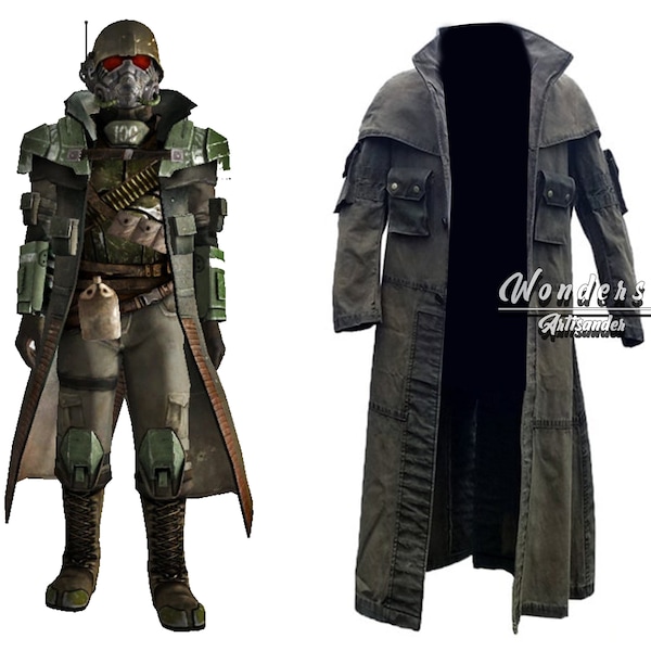 Giacca Elite Riot Gear NCR Ranger Duster Fallout: New Vegas Costume Cappotto in tela - Costume autentico sullo schermo