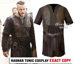 Veste de costume Ragnar Vikings Ragnar Lothbrok tunique en cuir cosplay