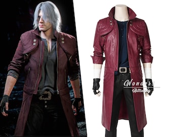 Devil May Cry 5 Costume Dante Cosplay Manteau en cuir