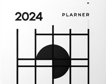 Elegant 2024 Minimalist Black & White Digital Planner: A Classic, Simplified Organizing Solution