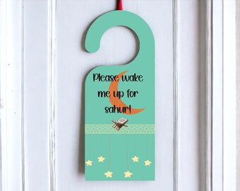 Ramadan Door Hanger for Muslim Kids, First Sahoor Decoration for Little Muslims,Ramadan Printable Islamic Decoration, 300 dpi