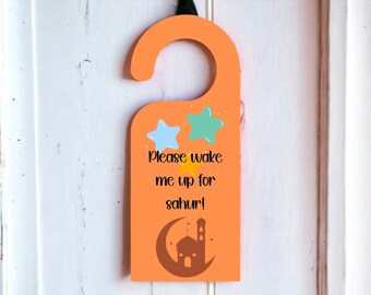 Ramadan Door Hanger for Muslim Kids, First Sahoor Decoration for Little Muslims, Ramadan Printable Islamic Decoration, 300 dpi