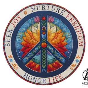 Spiritual Peace Boho PNG Sublimation Design, Peace Sign Meditation Printable Graphics, Pacifist png, Spiritual Clipart, Peace png | P0041