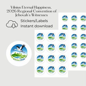 Vilnius, Lithuania JW Convention 2026 Stickers, Eternal Happiness Design (Digital Download), x12, x24 and Individual Design