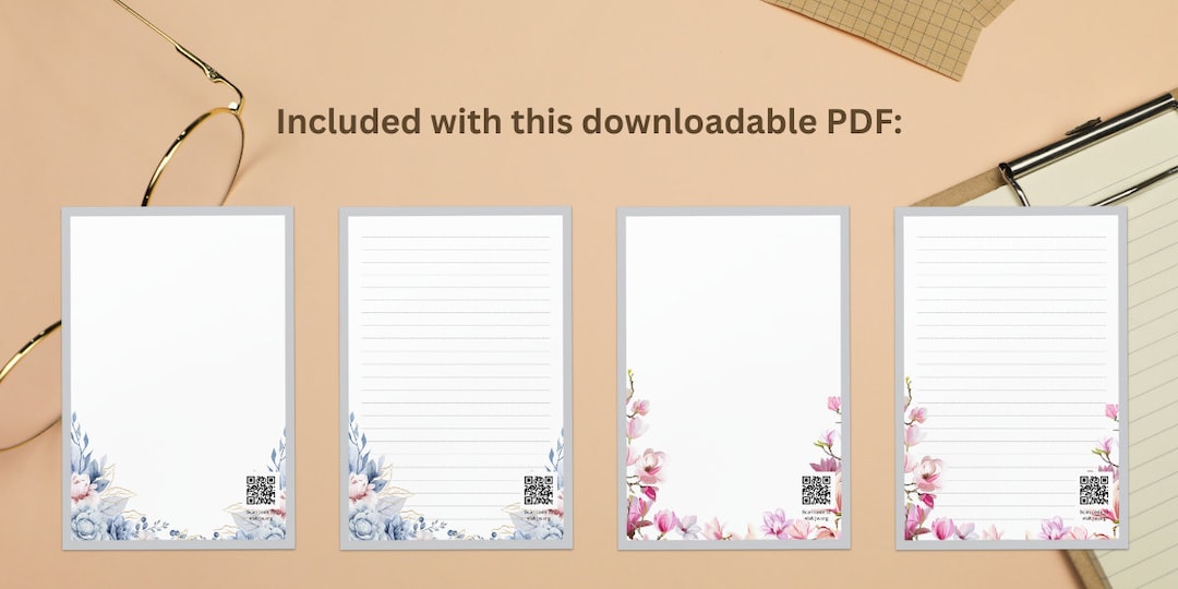 JW Letter Writing Lined Paper, A4, A5 & Letter Digital Files of X8 ...