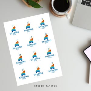 Sri Lanka, Colombo JW Convention spéciale 2025 Stickers imprimables, téléchargement immédiat - x12 ronds au format A4 et autocollant individuel