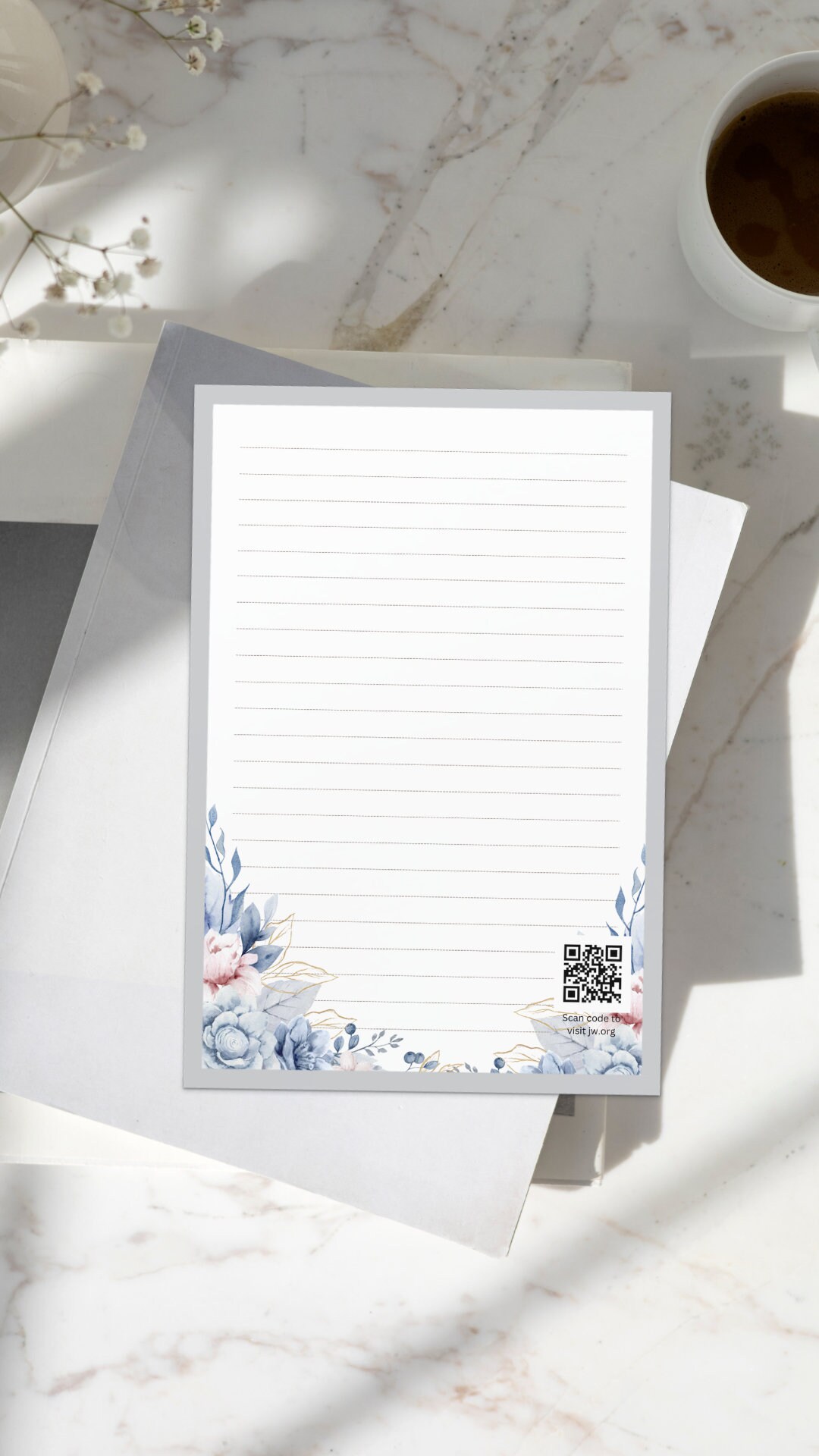 JW Letter Writing Lined Paper, A4, A5 & Letter Digital Files of X8 ...