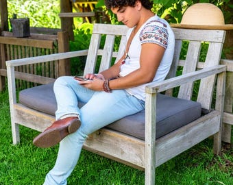DIY Wooden Loveseat Plan: Modern Outdoor Bench (PDF File Download)