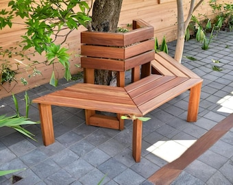 DIY Around Tree Bench Plans: Outdoor Garden Seat (PDF Download)