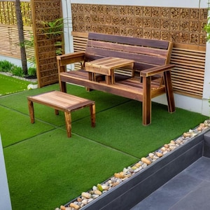 Double Chair Bench Plans with Center Table (PDF Download)