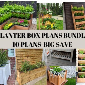 DIY Pflanzkasten Pläne BUNDLE, Gartenkräuterkasten Pläne, Blumenkasten Bauplan, Tiered Gemüse Pflanzkasten Pläne, Pdf Sofort-Download