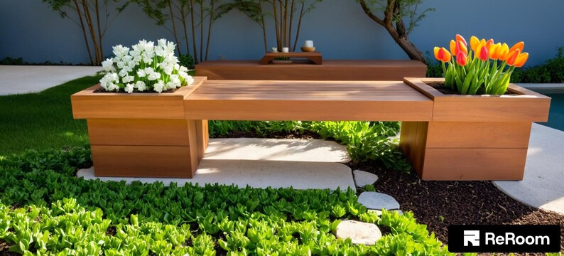 DIY Planter Bench Plans: Modern Garden Seating (PDF Download) - Etsy