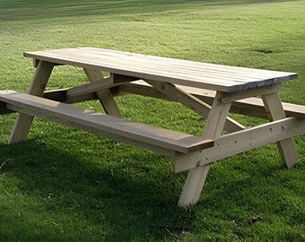 DIY Patio Picnic Table Plans: Outdoor Dining Table with Bench (PDF Instant Download)