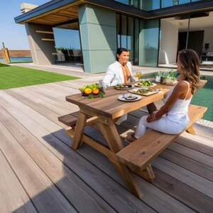 DIY Big Kids Picnic Table Plans: Outdoor Garden Table with Bench (PDF Download)