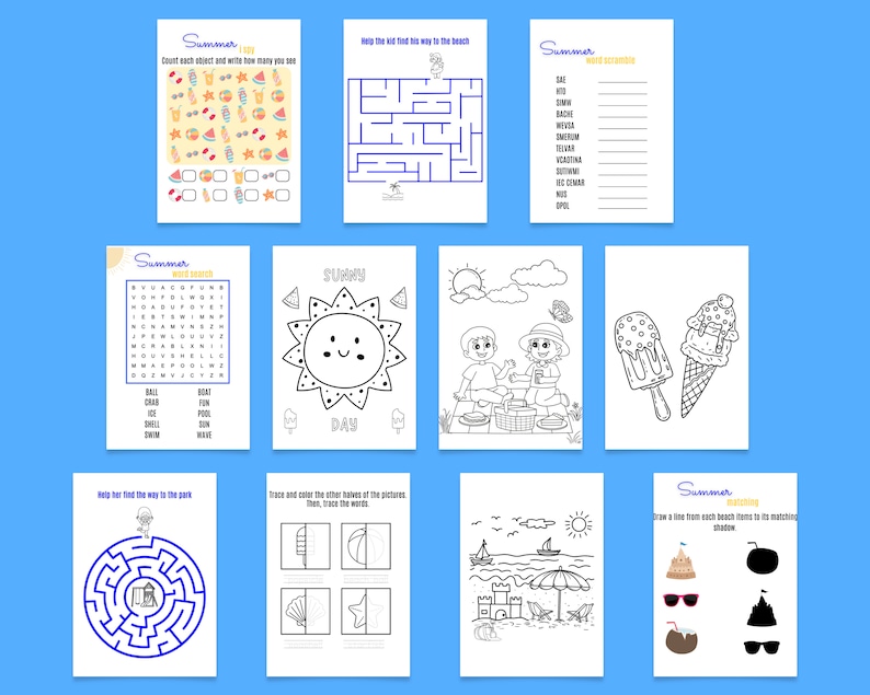 Summer Worksheets for Kids Printable Learning Activities Summer ...