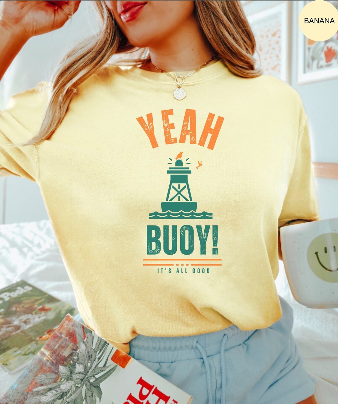 Yeah Buoy T-shirt Summer Beach Oversized Tshirt Comfort Colors