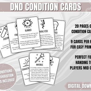 DND-kort med skick | Dungeons and Dragons 5:e upplagan PDF-utskrivbara skicktokenkort för DM och spelare | DND-kort med digital nedladdning |