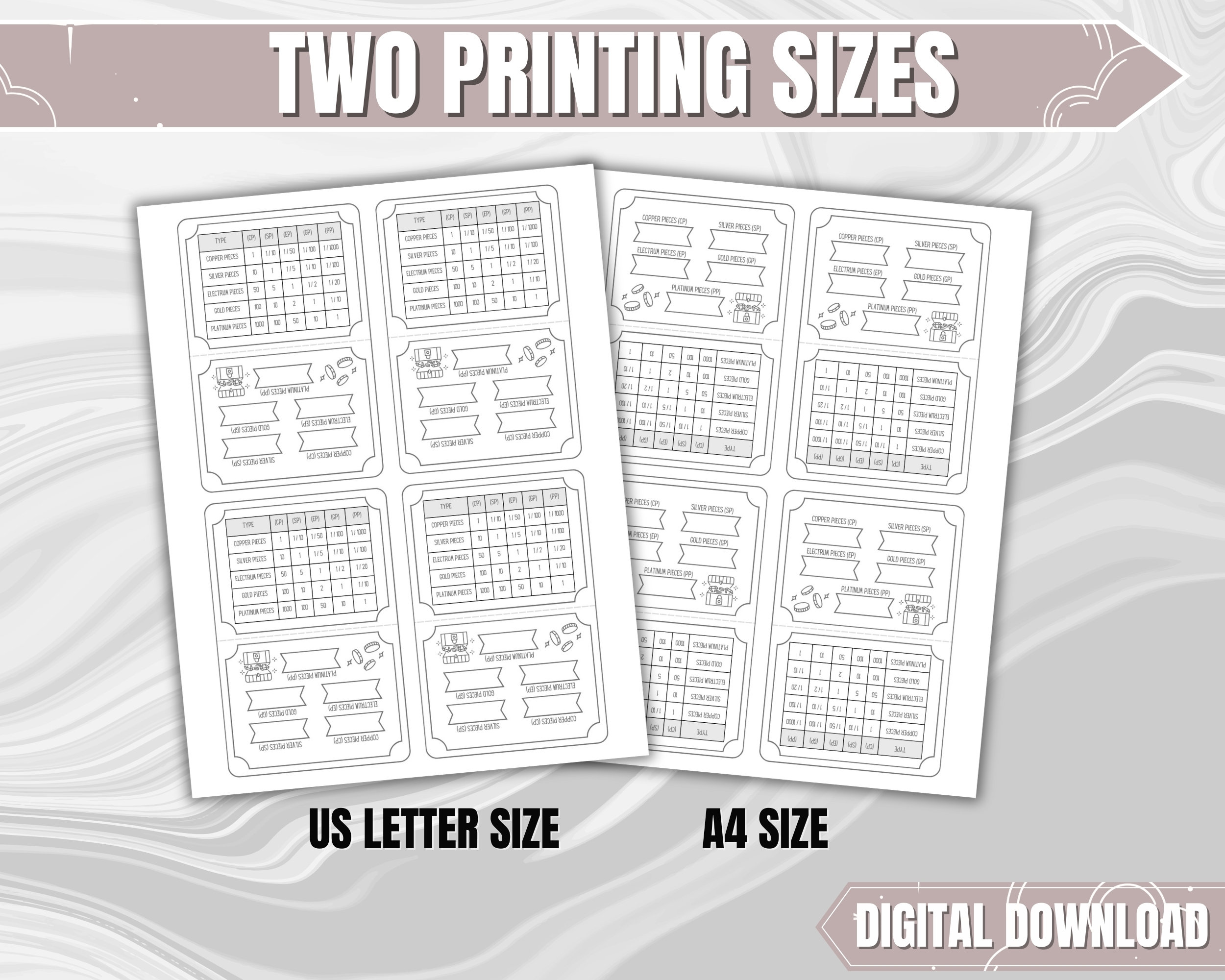 DND 5e Digital Money and Currency Tracker With Currency Converter