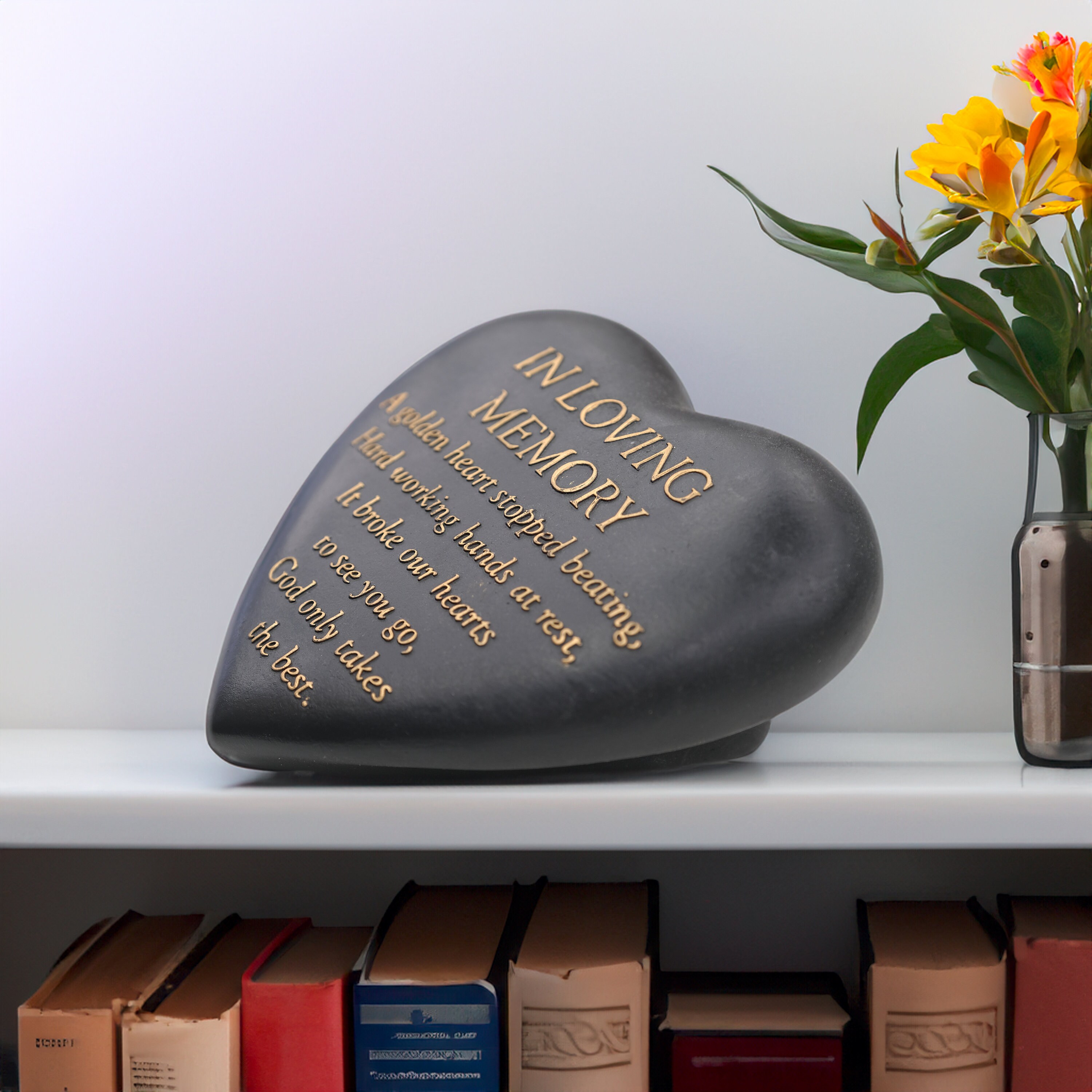 In Loving Memory Heart Stone – Remembrance Plaque, Graveside Memorial ...