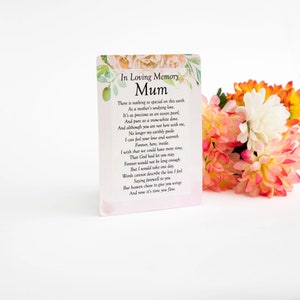 Carte commémorative In Loving Memory Mum pour Graveside - Carte commémorative résistante aux intempéries Graveside pour maman - Carte Graveside