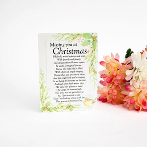 Carte commémorative Tu me manques à Noël pour Graveside - Carte commémorative résistante aux intempéries Graveside - Carte Graveside
