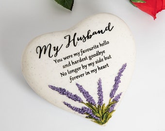 Husband Memorial Stone - Heart Shaped Remembrance Plaque