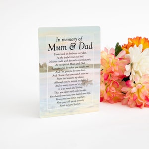 Carte commémorative Maman et papa pour Graveside - Carte commémorative résistante aux intempéries Graveside pour maman et papa - Carte Graveside