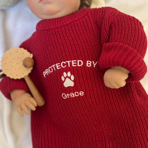 Custom Name Baby Sweater, Embroidery Newborn Knit Cotton Sweater, Toddler Gift