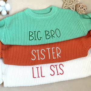Big Brother Sweater, Custom Baby Sweater,  Embroidered Toddler Sweater, Pregnancy Announcement, Birthday Gift for Kids