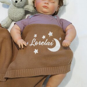 Embroidery Baby Blanket, Custom Name Baby Blanket, Soft Cotton Knit Blanket, Newborns Baby Shower Gift