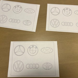 Car Brand Coloring Page for Kids - Learn & Create With Mercedes, BMW, Volkswagen, and More - Etsy