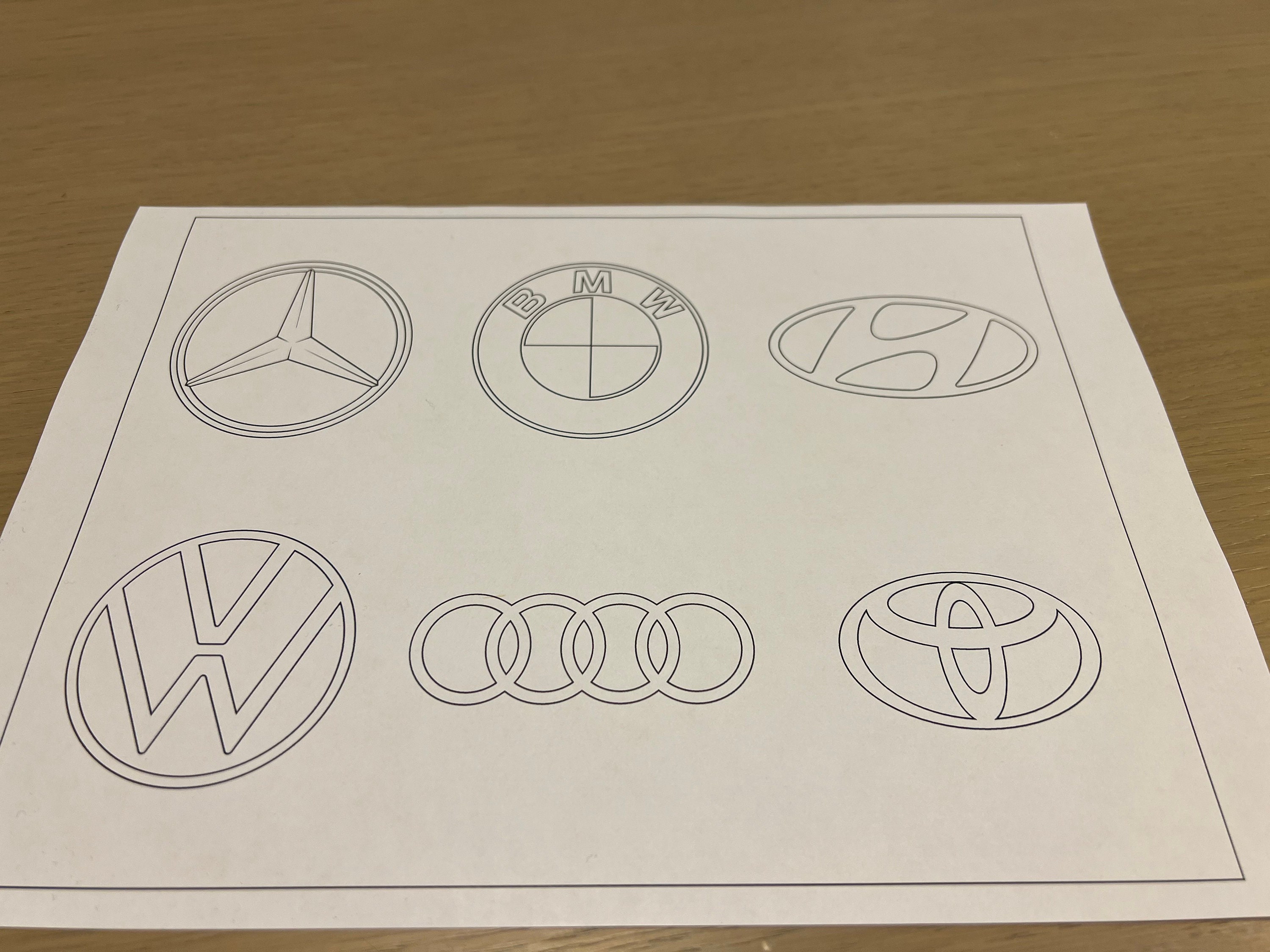 Car Brand Coloring Page for Kids Learn & Create With Mercedes, BMW ...