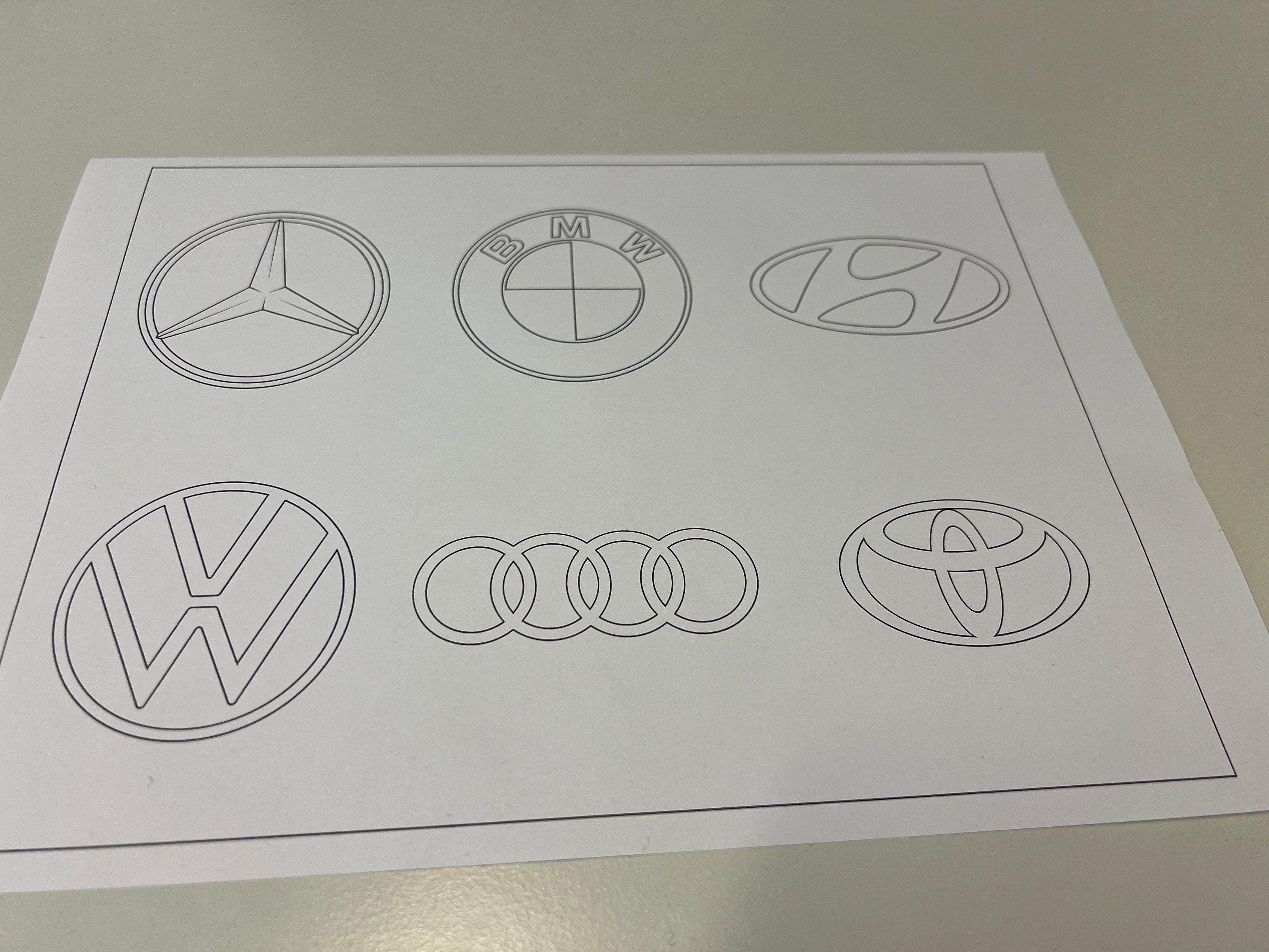 Car Brand Coloring Page for Kids Learn & Create With Mercedes, BMW ...