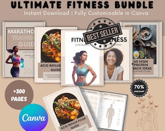 Digital fitness kit with PLR & MRR Bundle – Resell Ready Planners, Recipe Guide, Weight Loss Journal + Bonus
