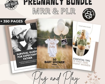 Pregnancy Digital Planner Bundle with Resell Rights – 7 DFY Canva Templates, 350+ Pages – Includes Baby Book, Checklists (PLR + MRR)