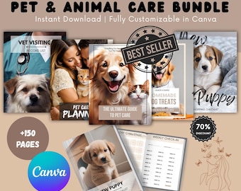 Ultimate Editable Pets & Animal Care Bundle | eBooks, Checklists, Planners, Recipe Book Includes Master Resell Rights + Private Label Rights