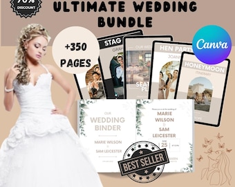 Ultimate PLR Wedding Planner Bundle with MRR, 300+ Editable Canva Pages, DFY Invitations & Itineraries to Resell on Etsy