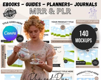 Etsy Thumbnail Mockups | Professional for E-book, Guides, Planners, Journals | 140 Best-Selling Canva Mockups | MRR & PLR digital download